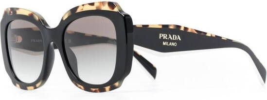 Prada Eyewear Zonnebril met schildpadschild design Zwart