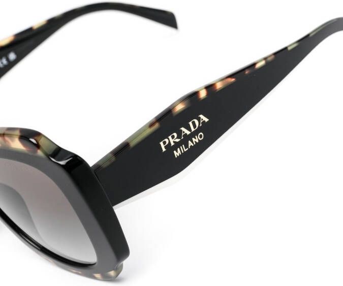 Prada Eyewear Zonnebril met schildpadschild design Zwart