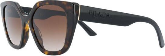 Prada Eyewear Zonnebril met vierkant montuur Bruin