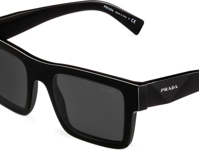 Prada Eyewear Zonnebril met rechthoekig montuur Zwart
