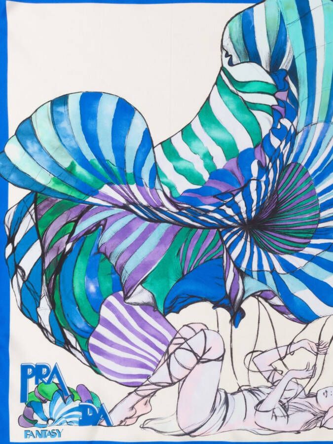 Prada Foulard met dessin Blauw
