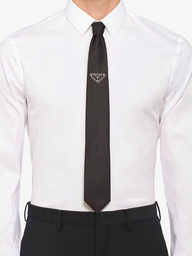 Prada Re-Nylon gabardine stropdas Zwart