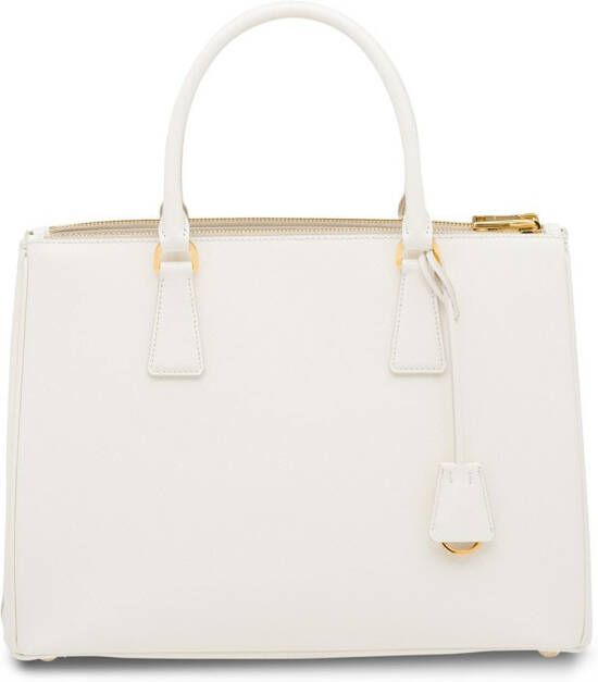 Prada Galleria grote leren tas Wit