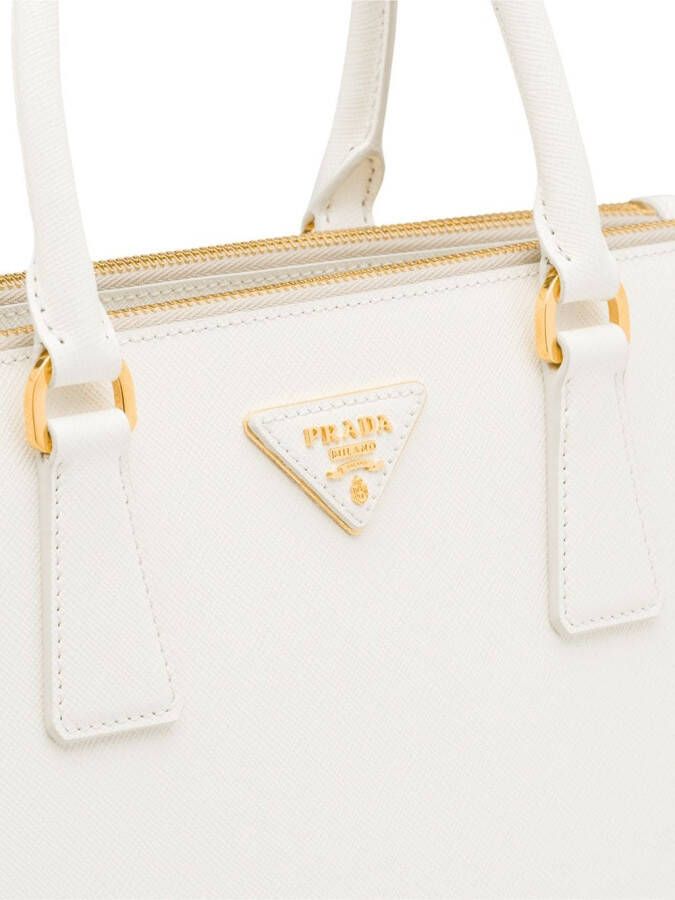 Prada Galleria grote leren tas Wit