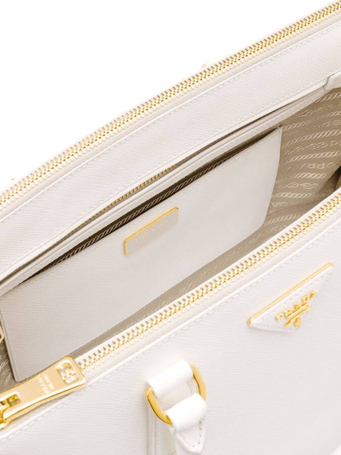 Prada Galleria grote leren tas Wit