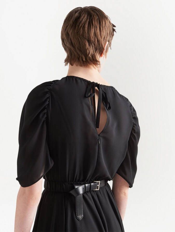 Prada Geplooide jurk Zwart