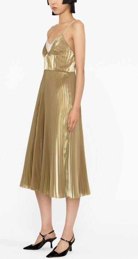 Prada Geplooide midi-jurk Goud