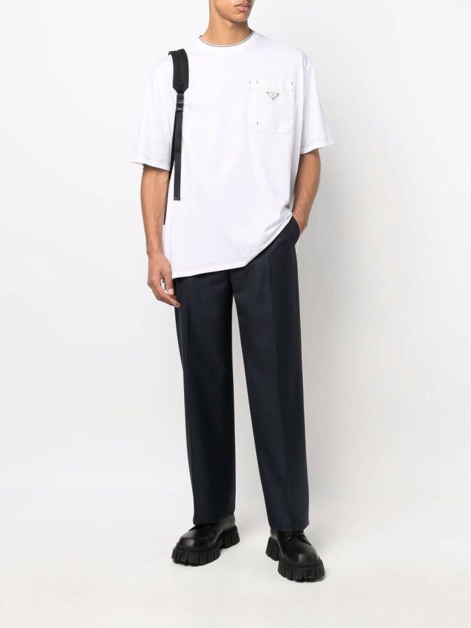 Prada Geruite broek Blauw
