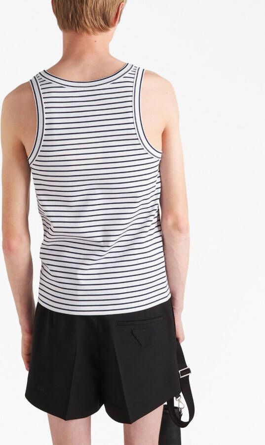 Prada Gestreept tanktop Wit