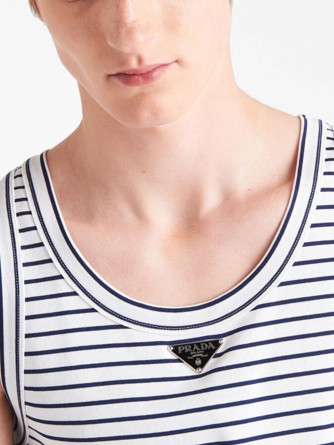 Prada Gestreept tanktop Wit
