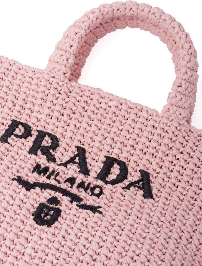Prada Geweven shopper Roze