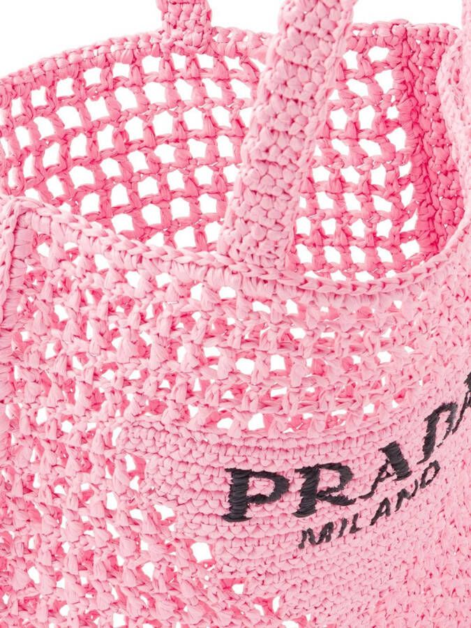 Prada Geweven shopper Roze