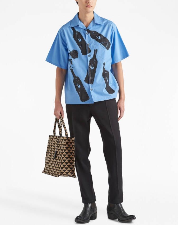 Prada Overhemd met print Blauw