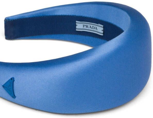 Prada Haarband met logopatch Blauw
