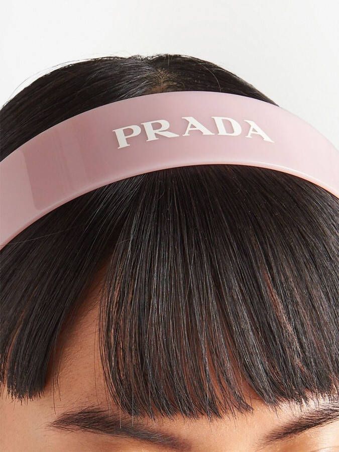 Prada Haarband met logoprint Roze