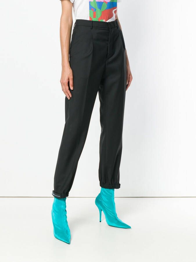 Prada high waist tapered trousers Zwart