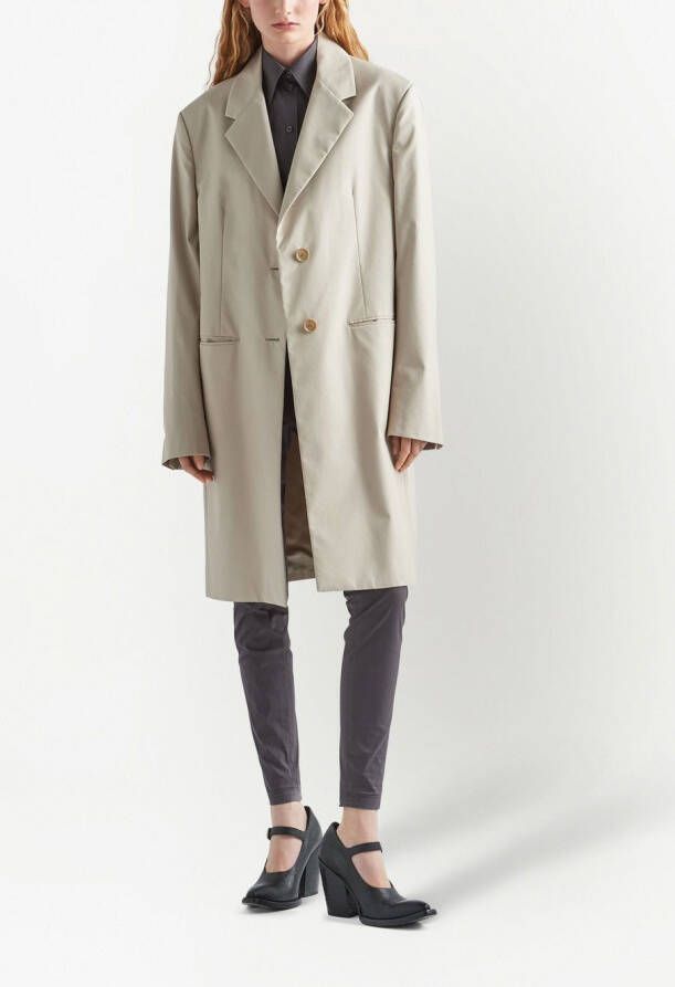 Prada Jas met enkele rij knopen Beige