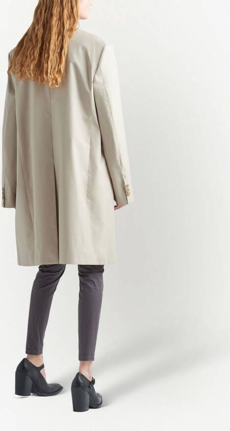 Prada Jas met enkele rij knopen Beige
