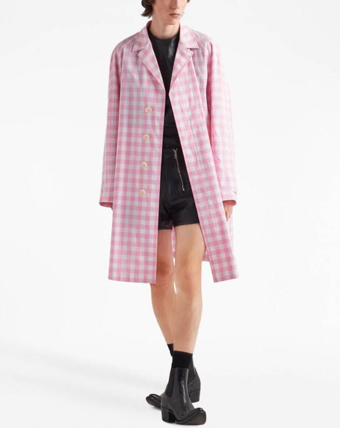Prada Jas met gingham ruit Roze
