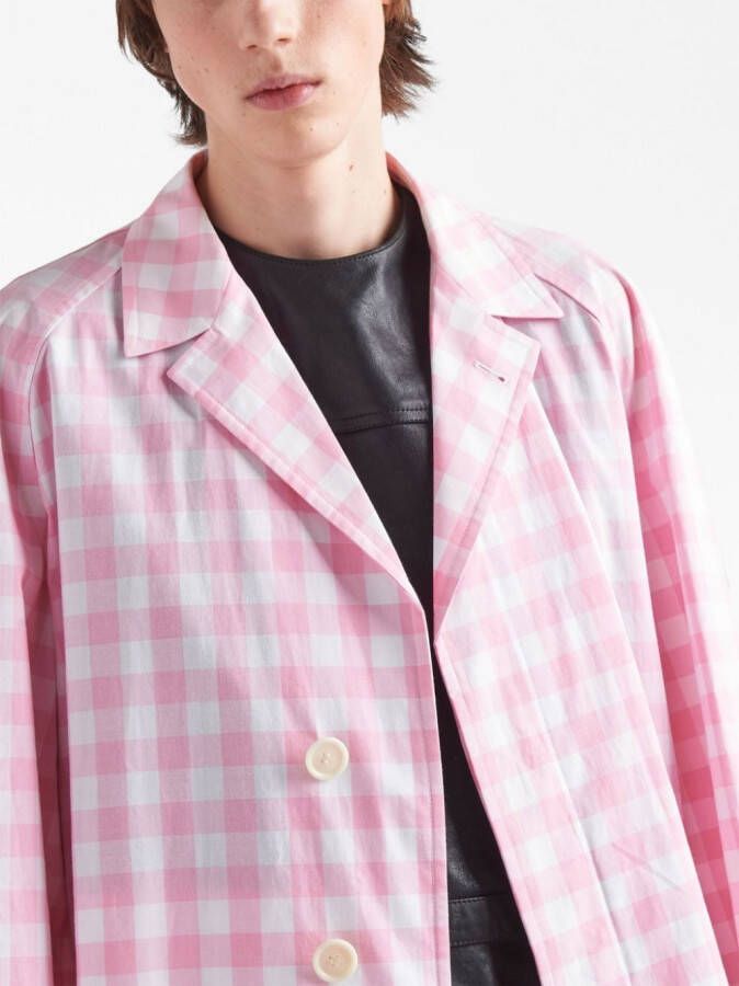 Prada Jas met gingham ruit Roze