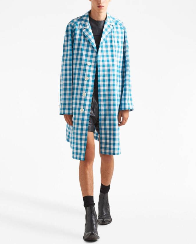 Prada Jas met gingham ruit Wit