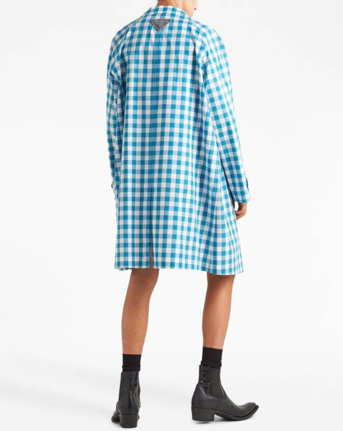 Prada Jas met gingham ruit Wit