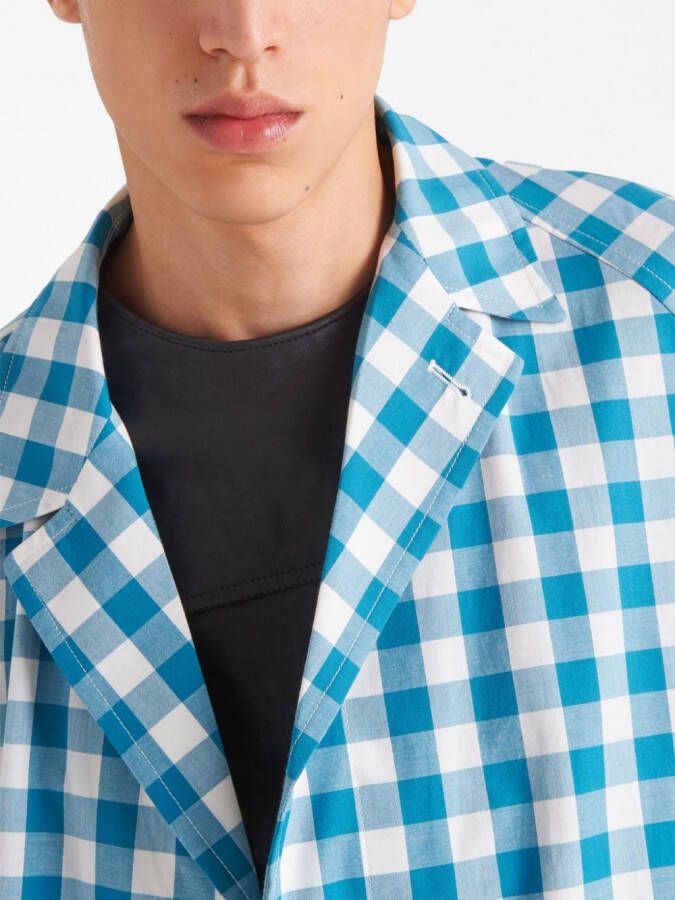 Prada Jas met gingham ruit Wit
