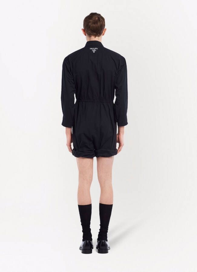 Prada Jumpsuit met gestrikte taille Zwart