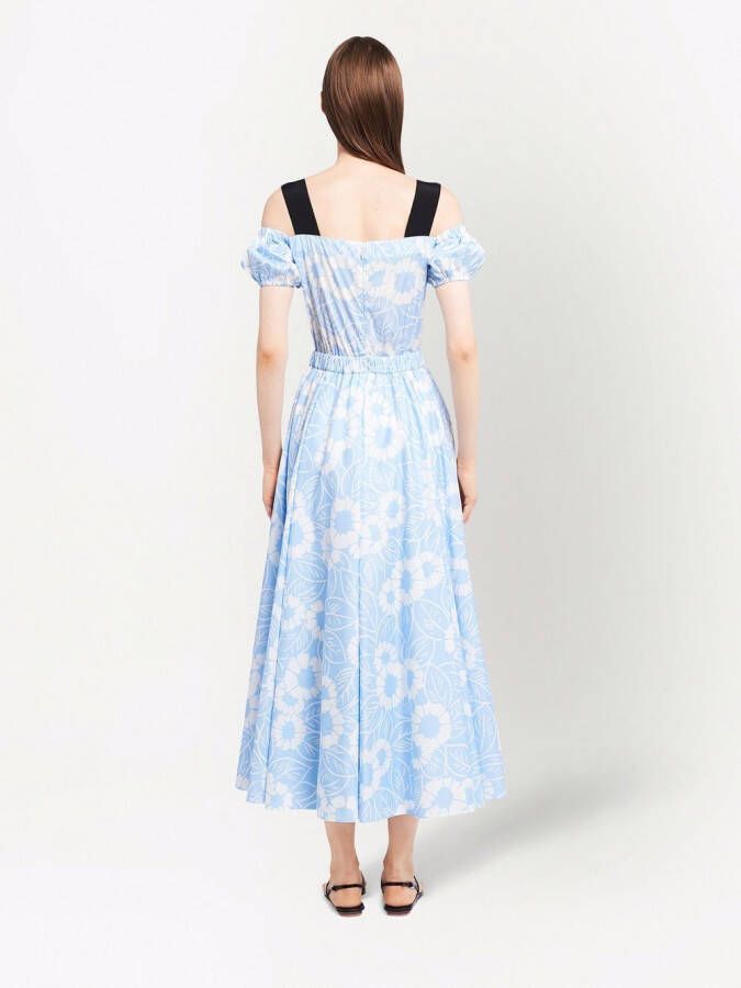 Prada Jurk met bloemenprint Blauw
