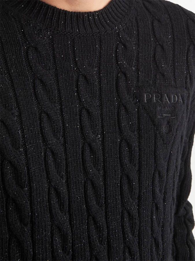 Prada Kabelgebreide trui Zwart