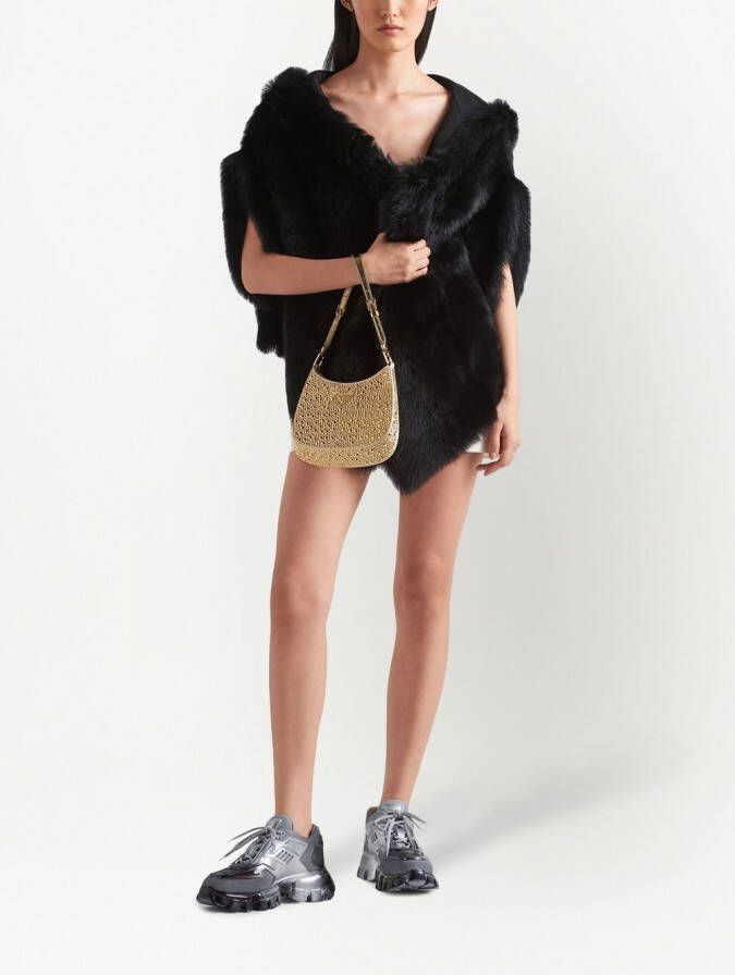 Prada Asymmetrische lammy stola Zwart