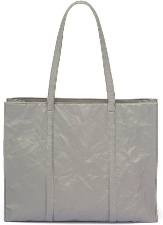 Prada Leren shopper Grijs