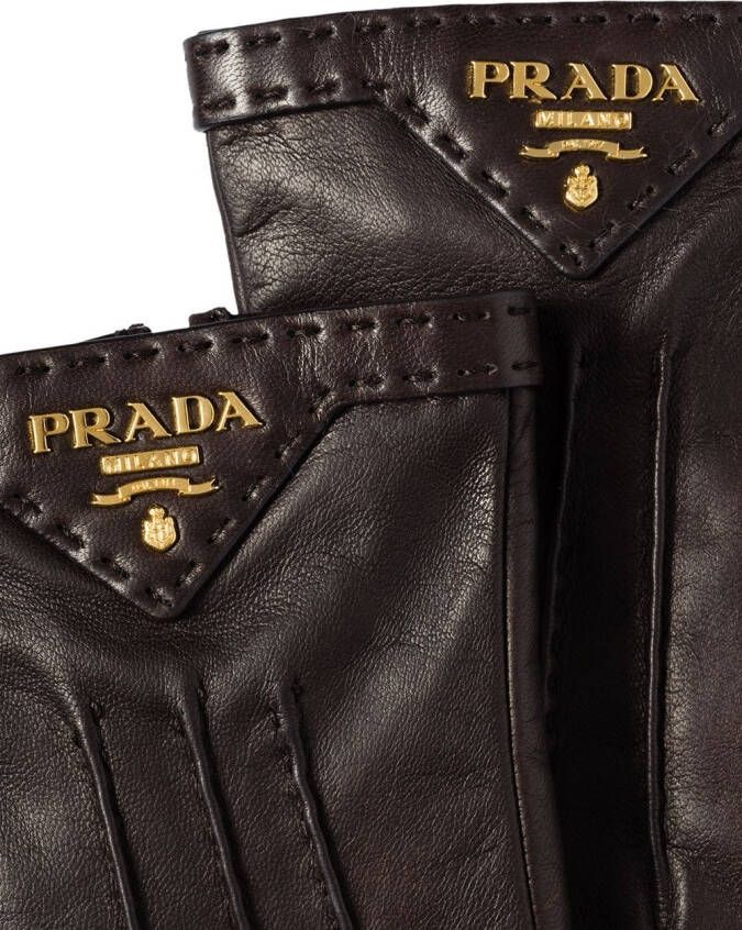 Prada leather gloves Bruin