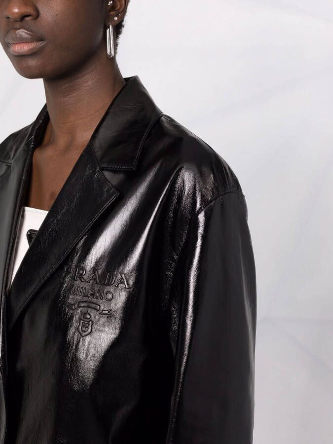 Prada Leren jas Zwart
