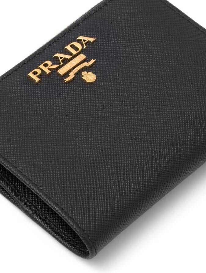 Prada Leren portemonnee Zwart