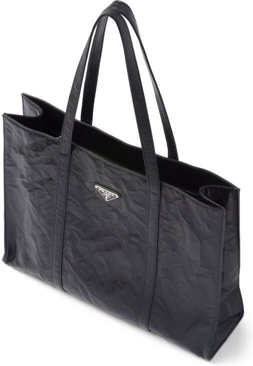Prada Leren shopper Zwart