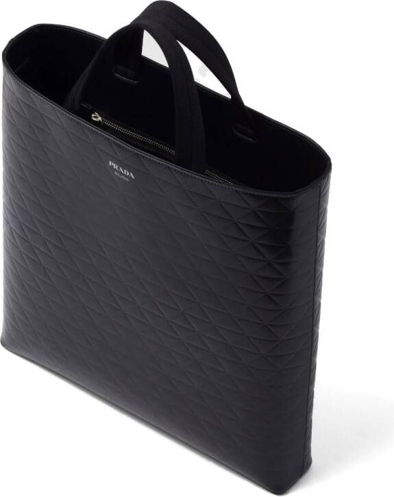 Prada Leren shopper Zwart