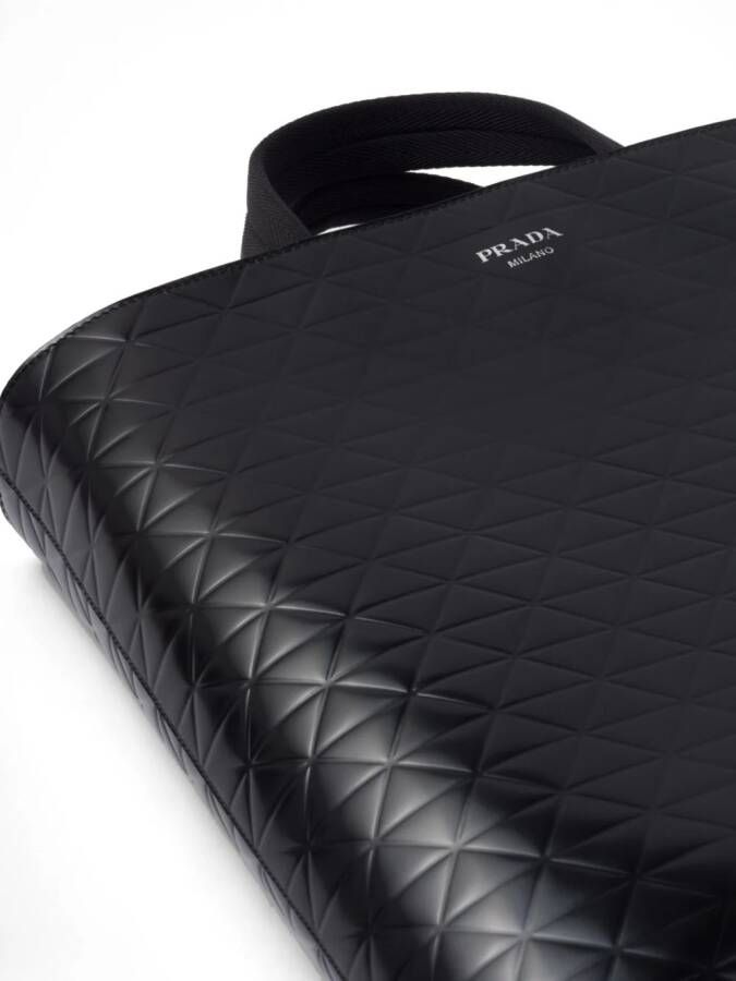 Prada Leren shopper Zwart