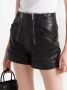 Prada Leren shorts Zwart - Thumbnail 4