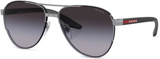Prada Linea Rossa Zonnebril met logoprint Grijs