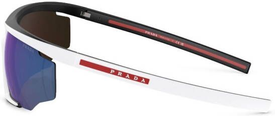 Prada Linea Rossa Zonnebril met oversized montuur Wit