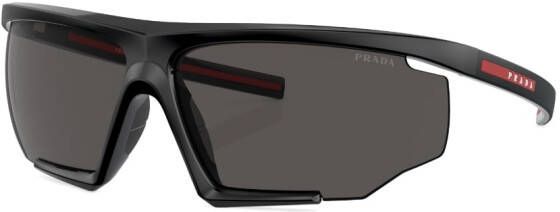 Prada Linea Rossa Zonnebril met oversized montuur Zwart