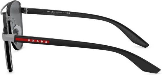 Prada Linea Rossa Zonnebril met piloten montuur Zwart