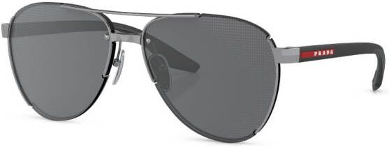 Prada Linea Rossa Zonnebril met piloten montuur Zwart