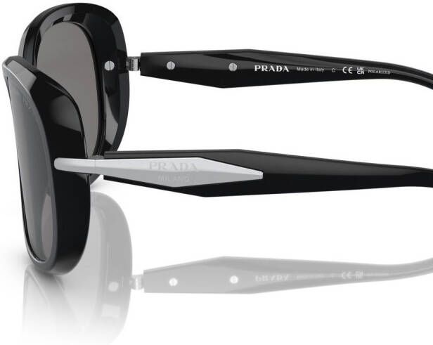 Prada Eyewear Zonnebril met logodetail Zwart