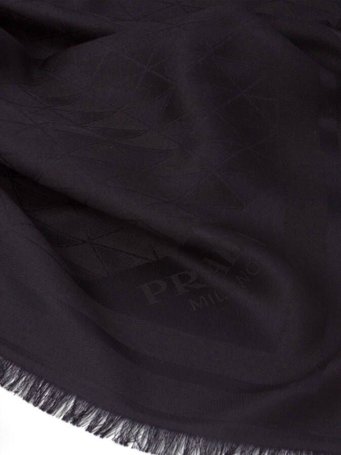 Prada Symbole sjaal met logo jacquard Zwart