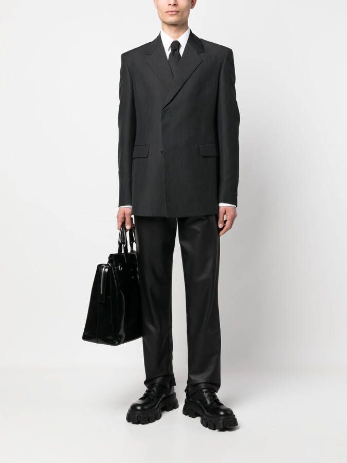 Prada Blazer met logopatch Grijs