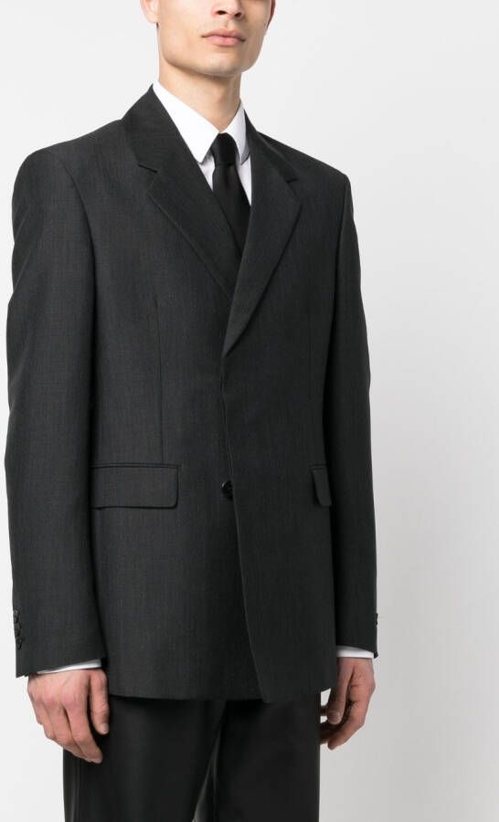Prada Blazer met logopatch Grijs