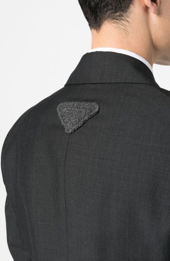 Prada Blazer met logopatch Grijs