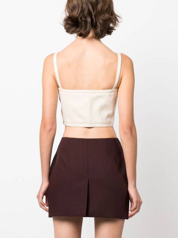 Prada Top met logoplakkaat Beige